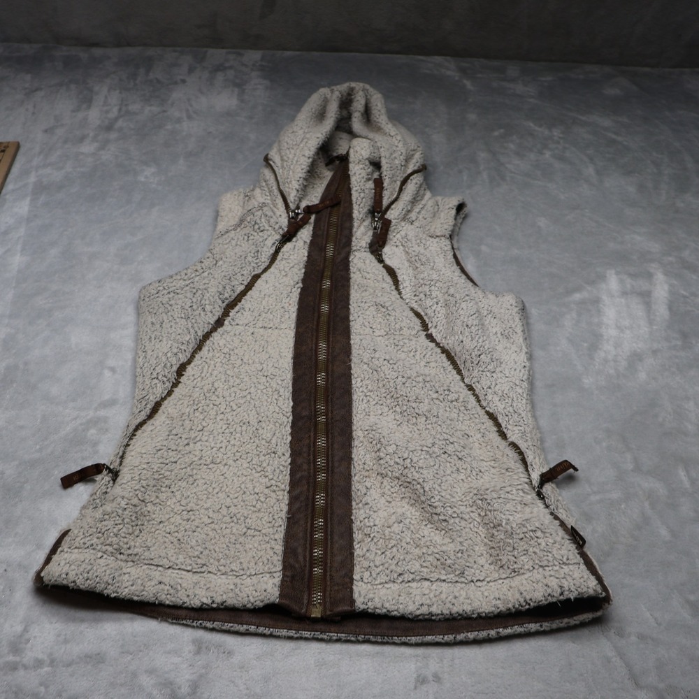 Kuhl Flight Vest Womens Small Brown? Fleece High Pile‎ Sherpa Hooded Outdoor